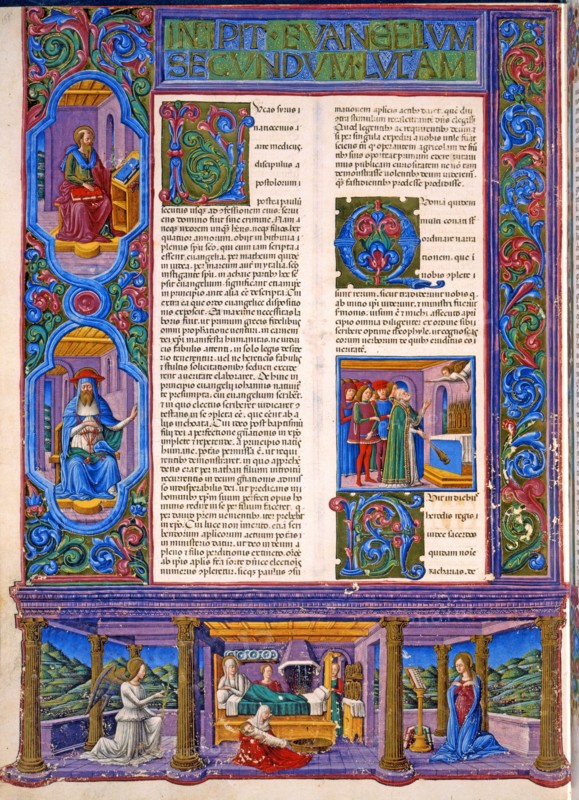 Crivelli, Gospel according to Luke. The Nativity, and the Annunciation.