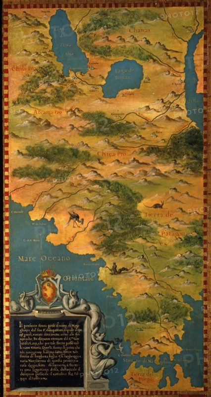Ignazio, Bonsignori, Carte de la Patagonie et du détroit de Magellan
