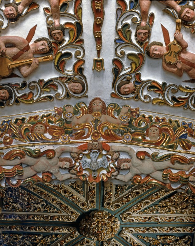 Inside the church of Santa Maria Tonantzintla in San Andres Cholula (Mexico)