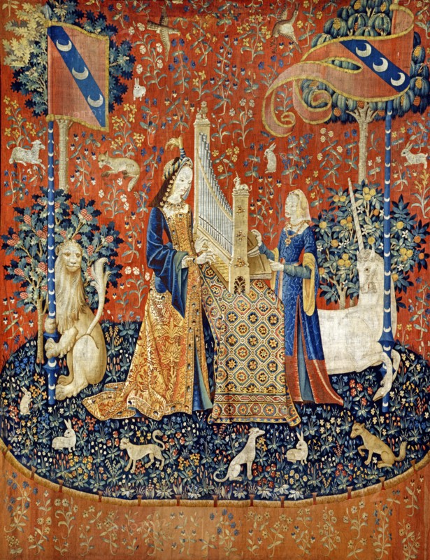 Tapestry of the Lady with the Unicorn: "The Hearing"