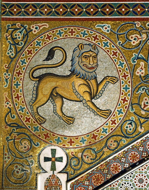 Trône royal de la chapelle palatine de Palerme (détail)
