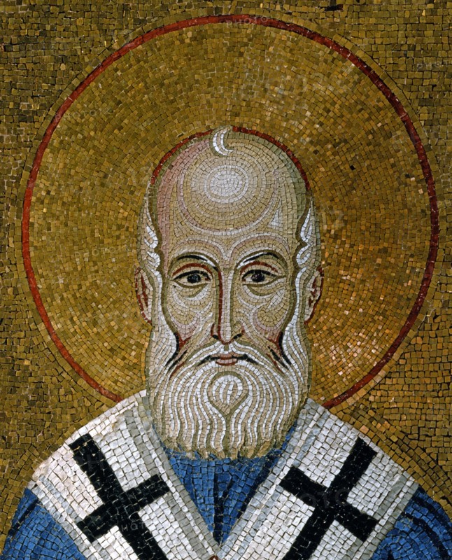 Grégoire 1er le Grand. Mosaïque de la chapelle palatine de Palerme