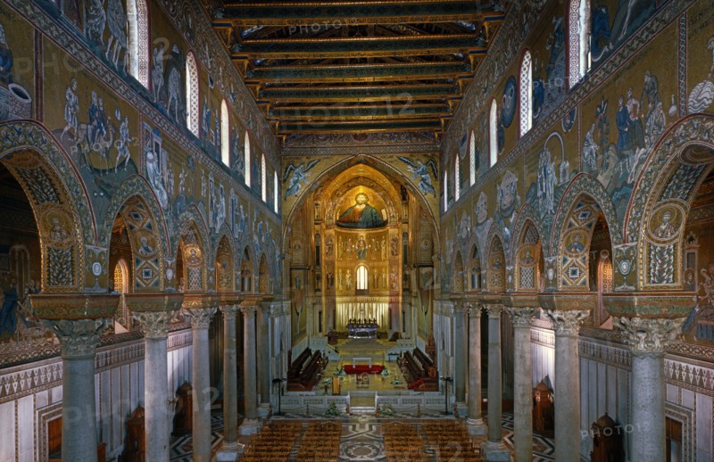 Vue intérieure de la cathédrale Santa Maria Nuova de Monreale