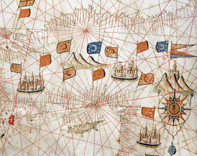 Marine chart of the Mediterranean Basin, the Black Sea and the Azov Sea
