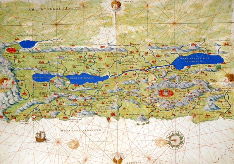 Map of the Holy Land, Jerusalem and the Holy Sepulchre