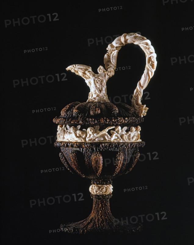 Pitcher decorated with marine scenes and angels
