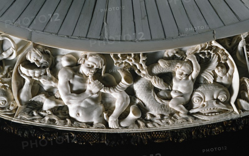Detail of an ivory basin