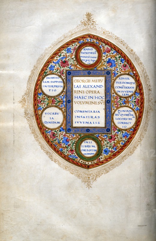 Cartouche enluminé du 15e siècle