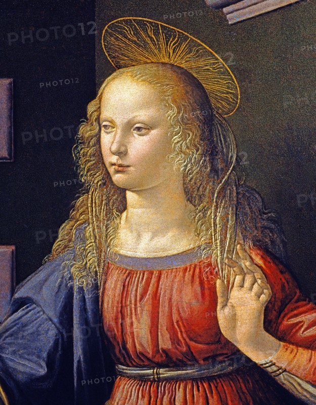 Da Vinci, The Annunciation (detail)