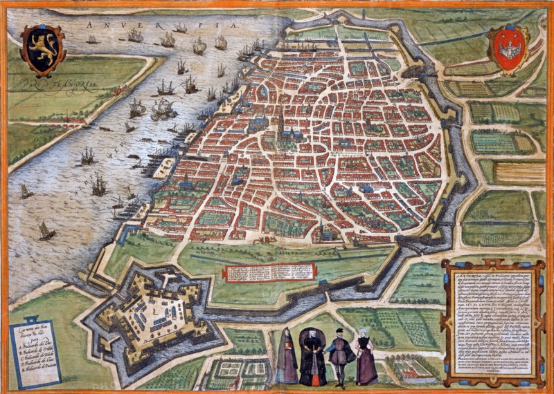 View of the city and port of Antwerp