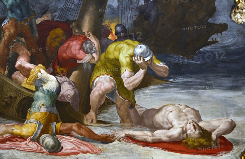 Tibaldi, Le naufrage du navire d'Ulysse pendant la tempête (détail)