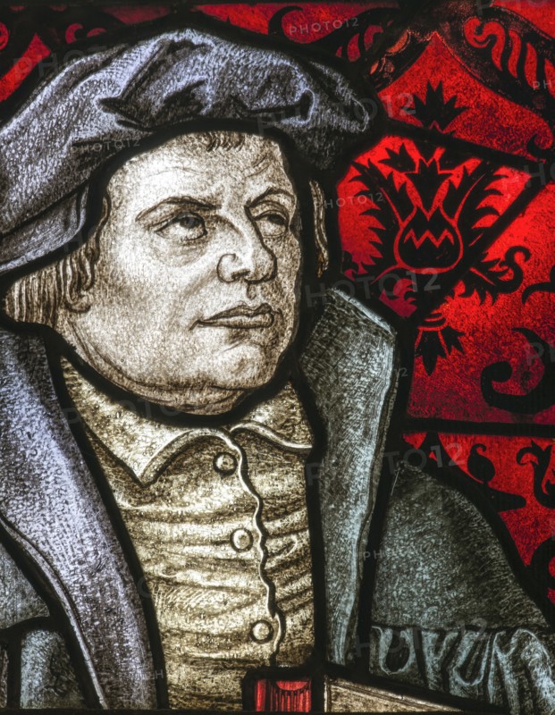 Martin Luther. Vitrail de l'église Sainte-Anne à Eisleben (détail)