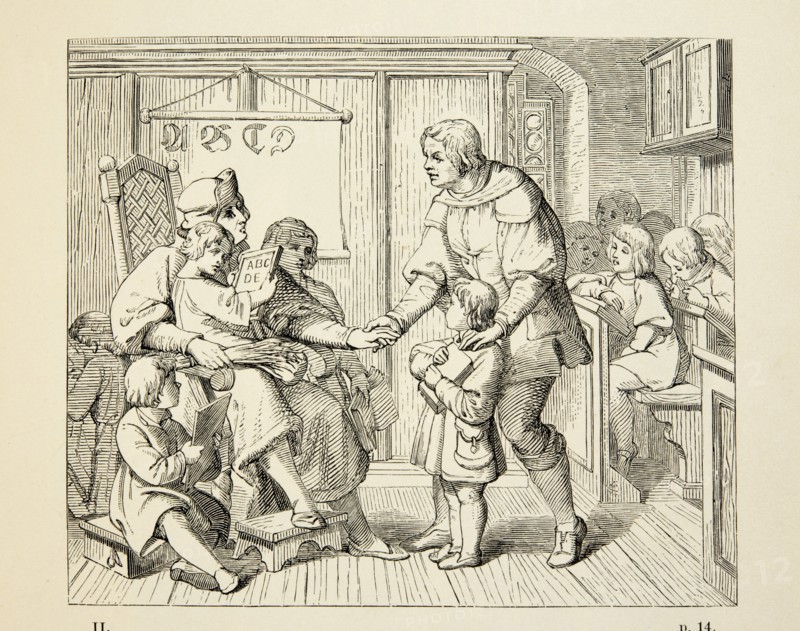 Martin Luther's life: the young Luther presents at school
