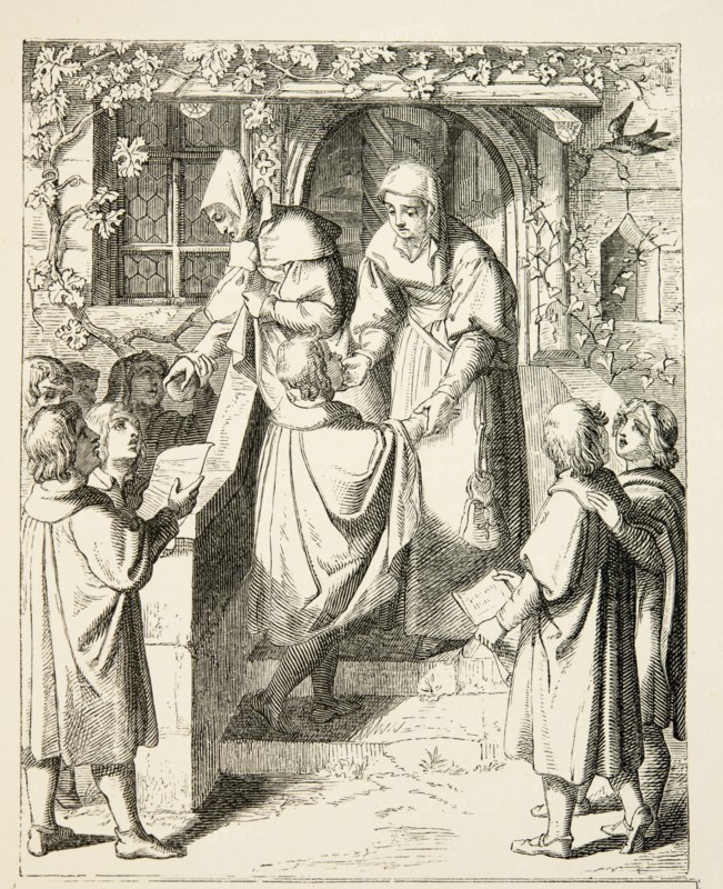 La vie de Martin Luther : Martin Luther accueilli dans la maison d'Ursula Cotta, à Eisenach