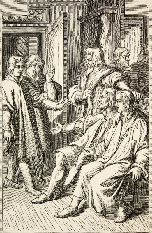 The life of Martin Luther: Luther and his staff welcome Swiss students to Wittemberg