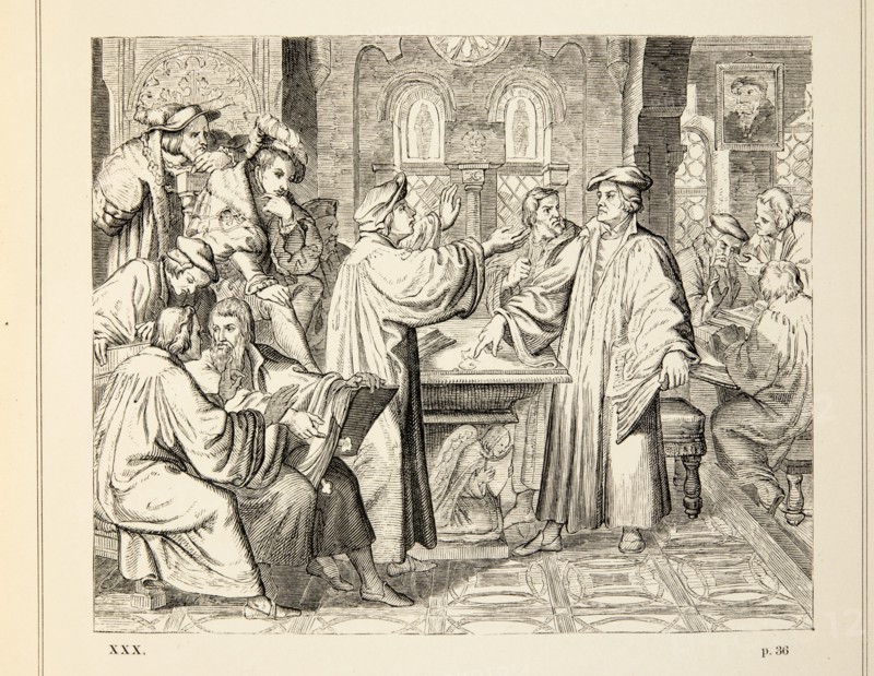 The life of Martin Luther: Controversy between Luther and Zwingli about Christ's presence in the Eucharist