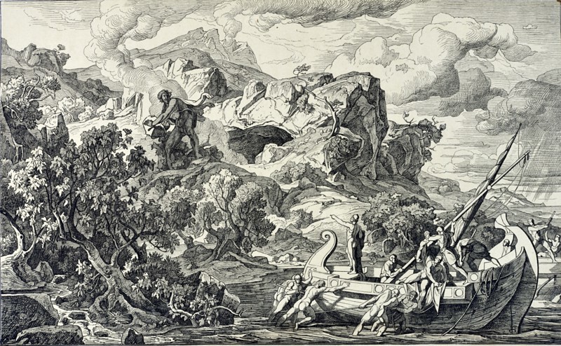 L'évasion d'Ulysse et ses compagnons, de l'île des Cyclopes