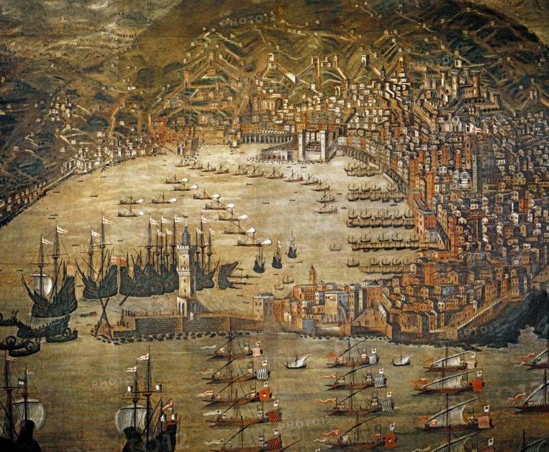 Cristoforo Grassi, Vue de la ville de Gênes en 1481 (détail)