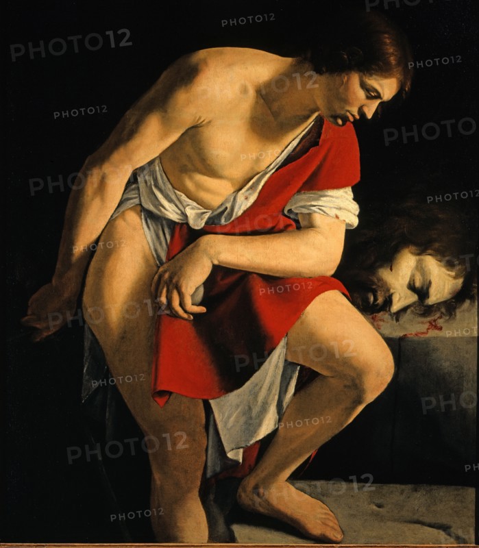 Gentileschi, David contemplates the beheaded head of Goliath