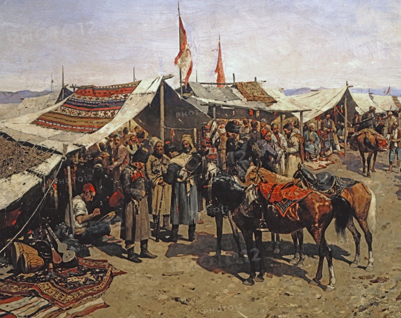 Roubaud, Marché dans la région du Caucase (détail)