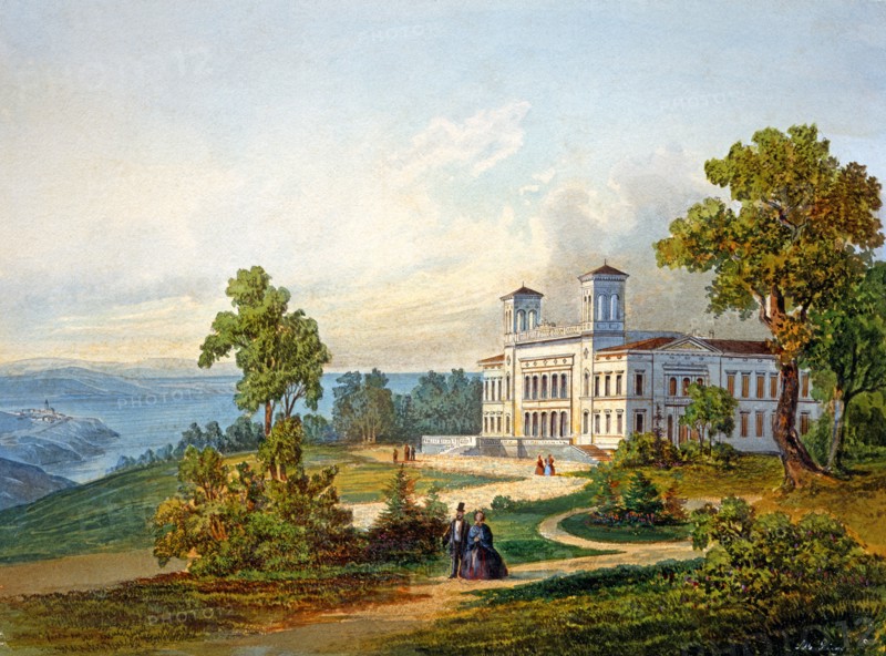 Alberto Rieger, Vue de la Villa "Il Ferdinandeo" construite dans les collines de Trieste en 1856-58