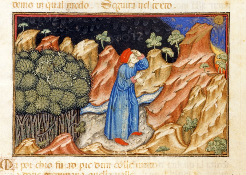 The Divine Comedy, Hell: Dante lost in the Forest looks at the sun
