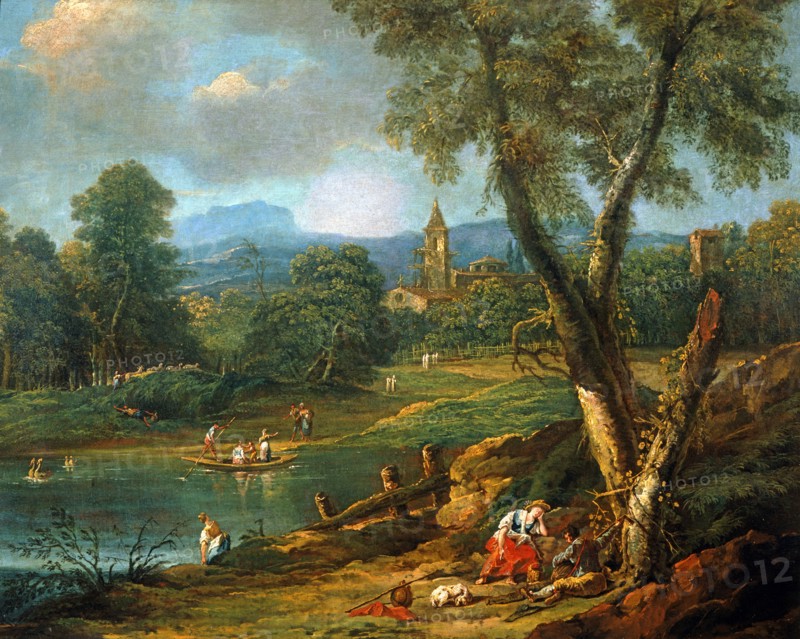 Antonio Diziani, Paysage avec lac