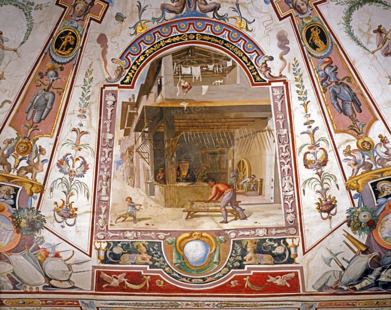 Plafond de l'Armurerie à la Galerie des Offices à Florence (détail)