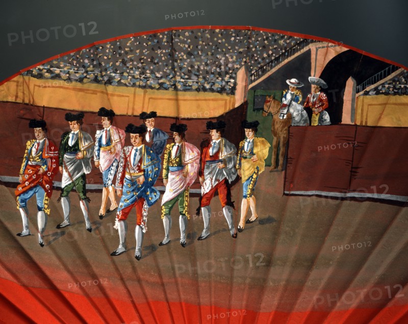 Eventail "Toreros à Séville"
