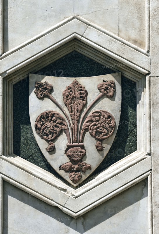 Symbole de la ville de Florence : bouclier orné du lys florentin
