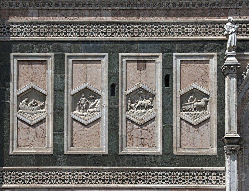 Détail du campanile de Florence (Italie)