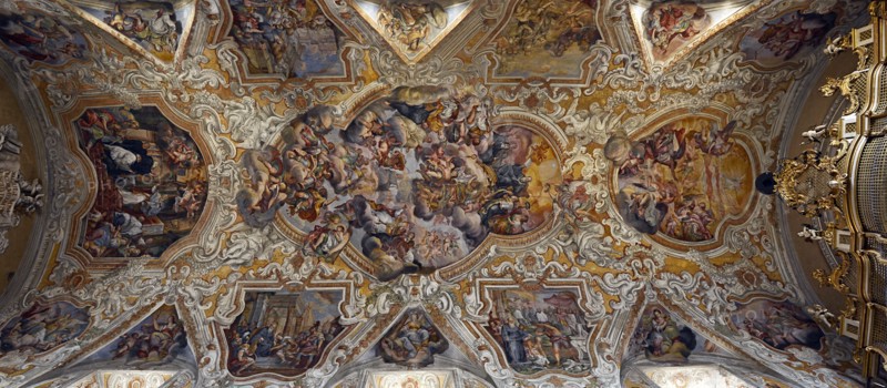 Voûte de la Basilique Saint Benoît à Catane (Sicile)