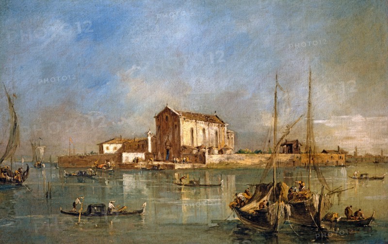 Francesco Guardi, The Island of San Cristoforo, near Murano, Venice
