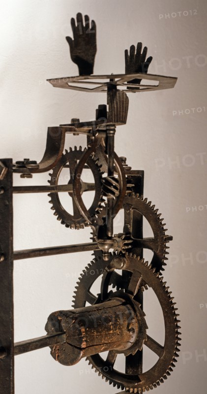 Mécanisme de contrepoids réalisé d'après les dessins de Léonard de Vinci