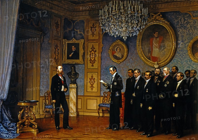 Maximilian I is asked by the Mexican delegation to accept the Mexican crown