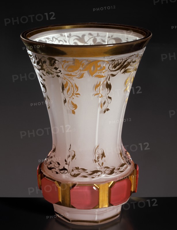 Bohemian crystal glass, white inside