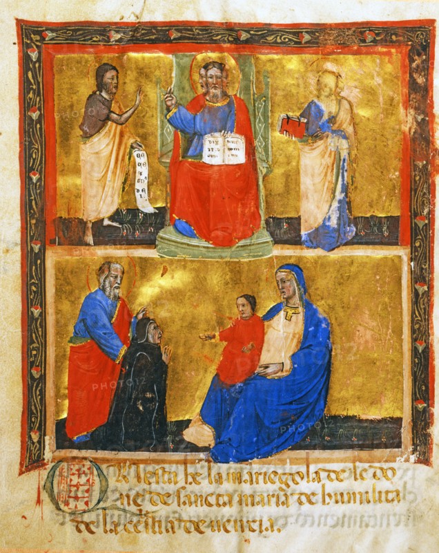 Miniature d'une Mariegola : statuts et règles de la Confrérie de Notre-Dame de l'Humilité à Santa Maria delle Celestie à Venise