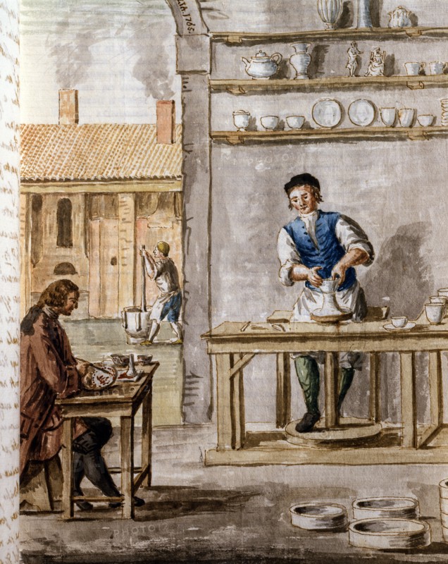 Traitement de la céramique dans la Manufacture Cozzi de Venise