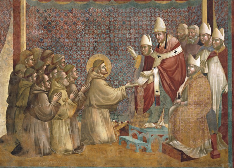 Giotto, Le Pape Innocent III approuve la Règle de saint François (détail)