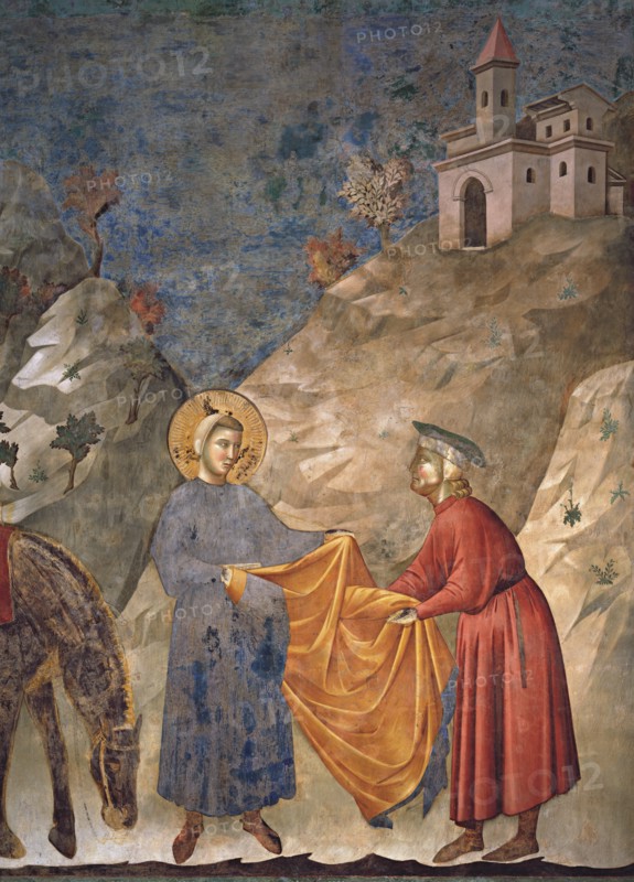 Giotto, Saint François donne son manteau à un chevalier pauvre
