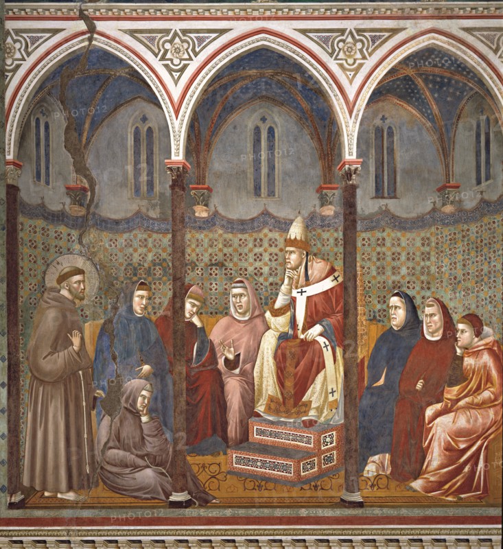 Giotto, La prédication de saint François devant le pape Honorius III