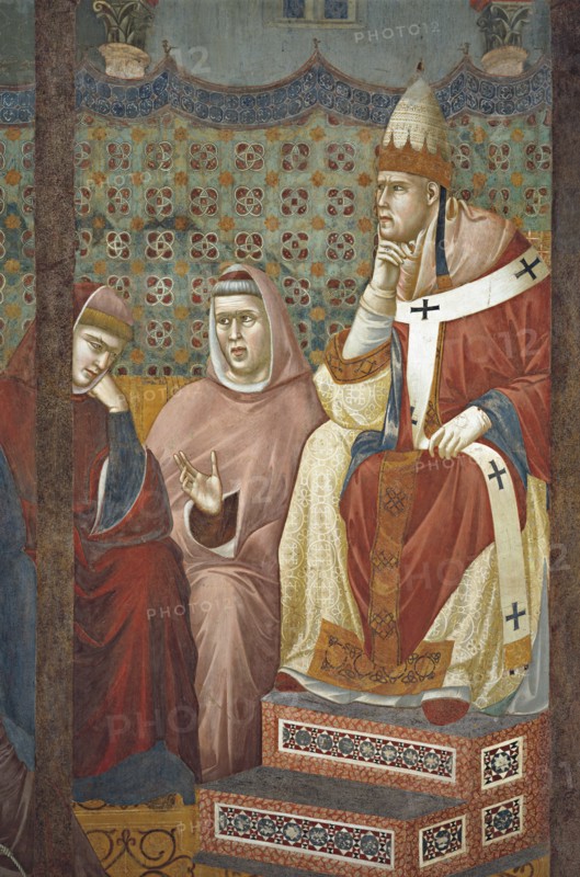 Giotto, La prédication de saint François devant le pape Honorius III (détail)