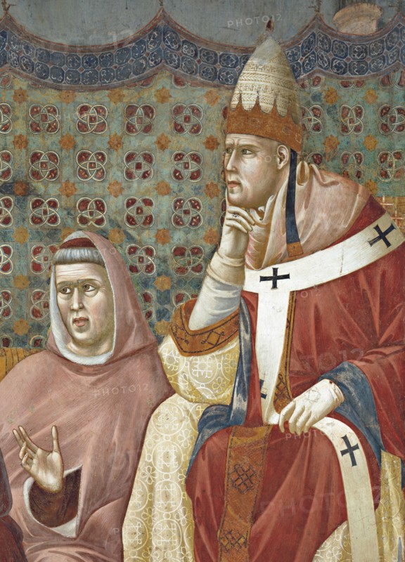 Giotto, La prédication de saint François devant le pape Honorius III (détail)