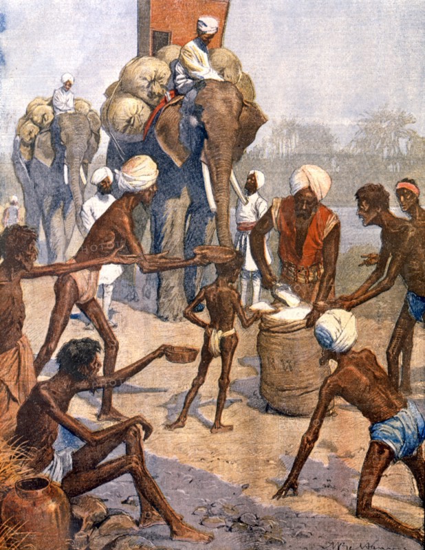 Les horreurs de la faim en Inde, sur une route de Bombay