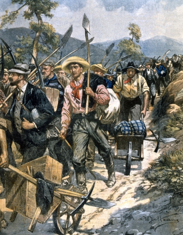 Émigration massive sur le territoire de l'Ontario (Canada), nouvel Eldorado, après la découverte de riches gisements d'or et d'argent (1906)