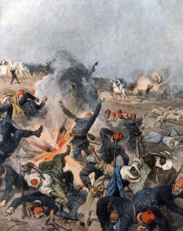 Guerre italo-turque : bombes larguées par un aviateur militaire italien sur le terrain ennemi à Tripoli (1911)