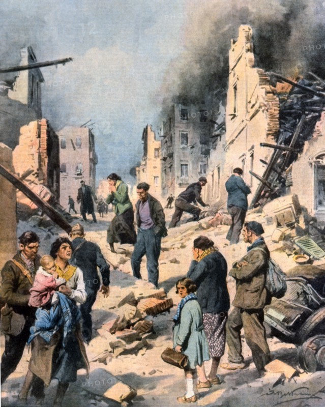 Guerre civile espagnole. La ville d’Eibar détruite par les troupes communistes (1937)