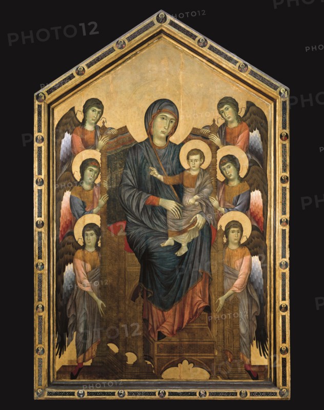 Cimabue, La Vierge et l'Enfant en majesté entourés de six anges