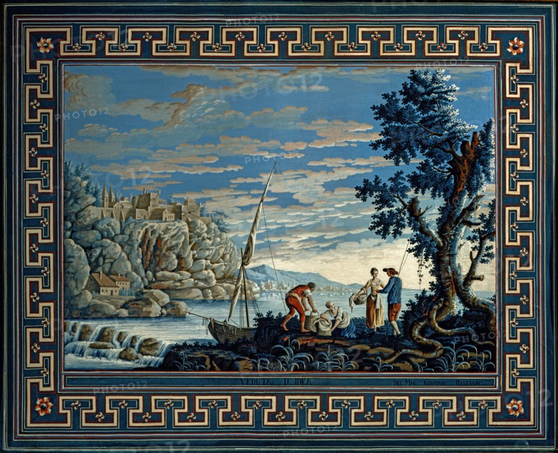 Baseggio, Paysage fantastique, avec falaise et pêcheurs sur le rivage