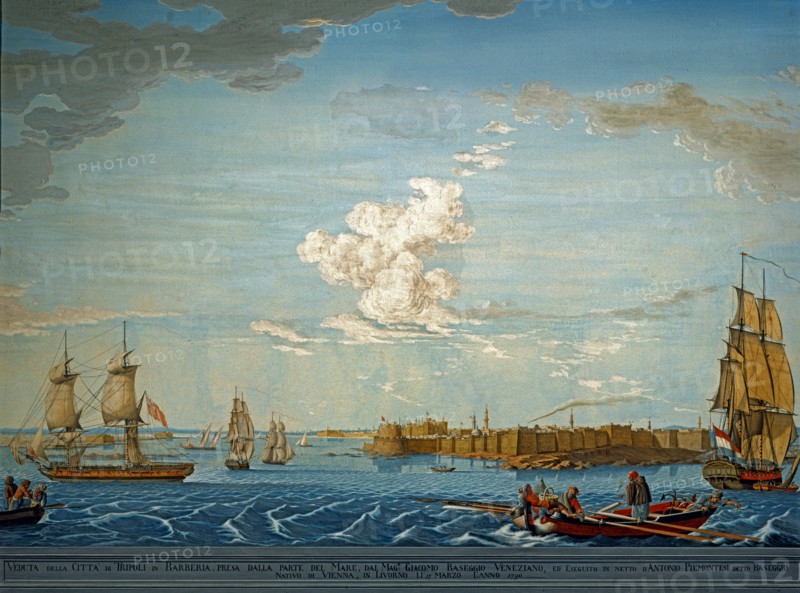 Baseggio, Vue sur la baie et les forteresses de Tripoli di Barberia